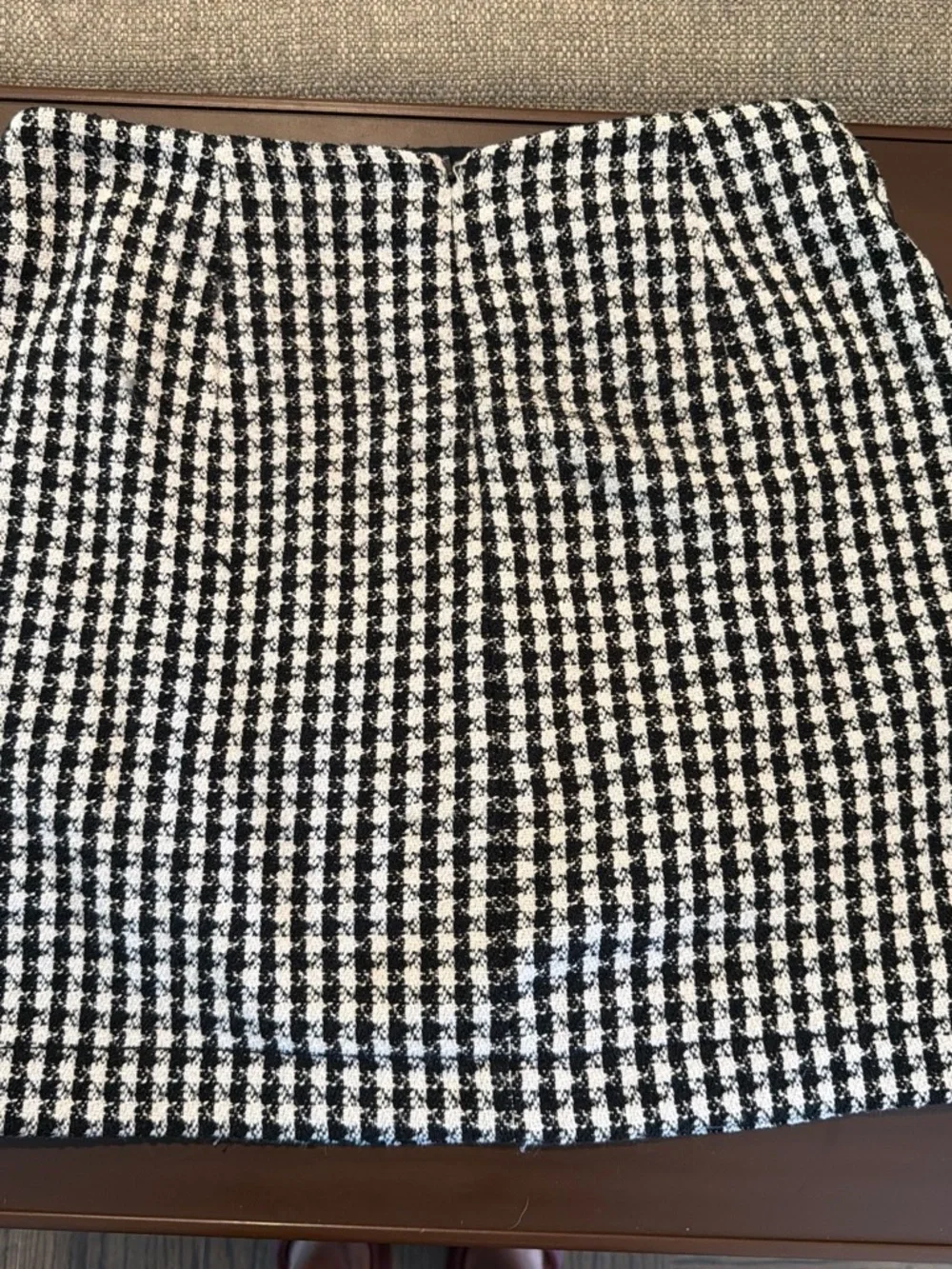 Anthropologie Maeve Houndstooth Button-Front Mini Skirt - Black & White - Picture 4 of 6